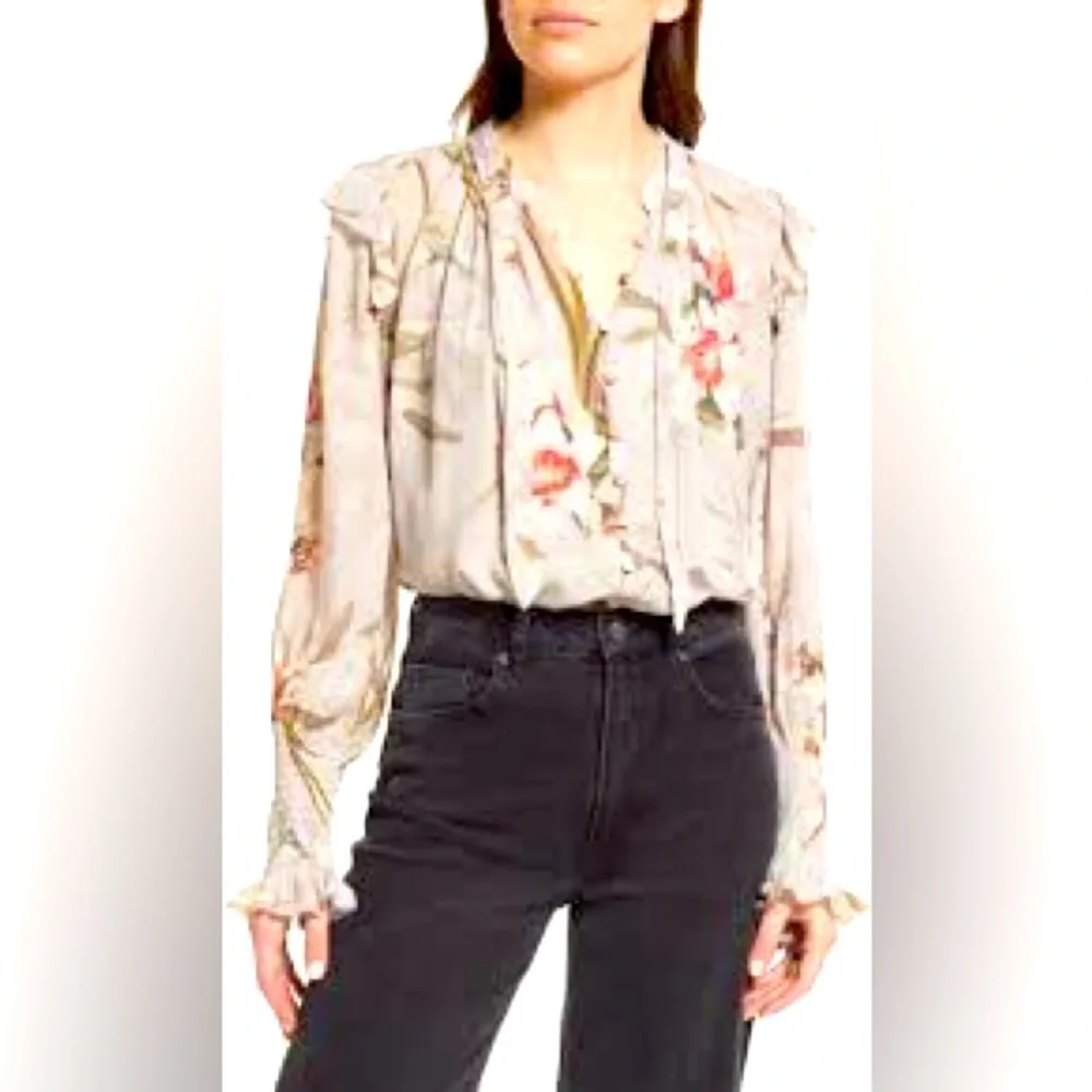 AllSaints Lara Kuroyuri Floral Print Blouse - Picture 1 of 8